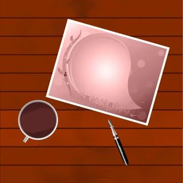 Greeting card on the table Stock Illustration