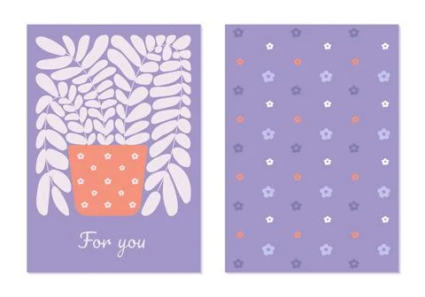 Greeting card template with caption For You Stock Illustration
