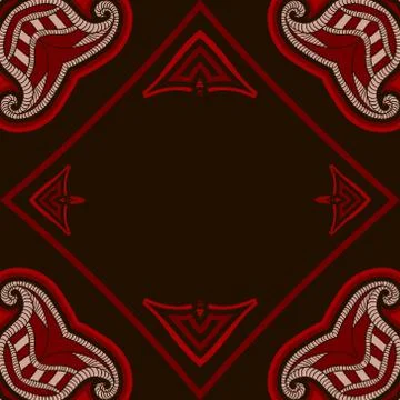 Greeting card template, patterned dark mandala background. Stock Illustration