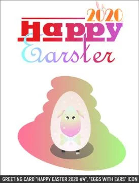 Greeting card for U Happy Easter 3 Illustrazione stock