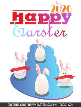 Greeting card for U Happy Easter 10 Stock Illustration