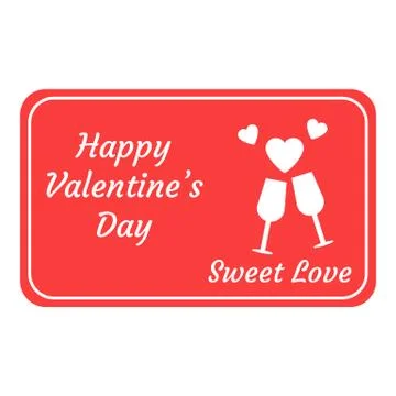Greeting Card for Valentines Day. Vector Illustration isolated on white. Stock Illustration