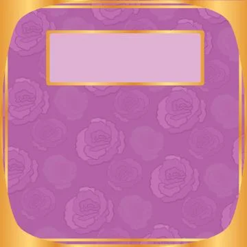 Greeting card vector decor layout with frame - pattern roses in trend color s Stock Illustration