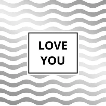 Greeting card wave silver background vector Stock Illustration