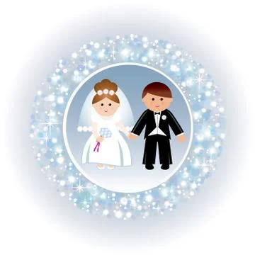 Greeting card with a wedding. Stock Illustration