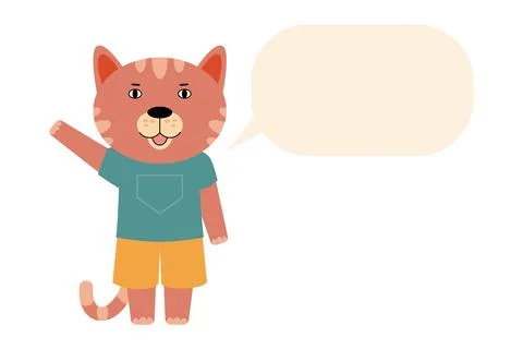 Greeting from cat Stock Illustration
