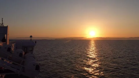 Greeting the Day from the Ferry Deck Stock Footage 255052590