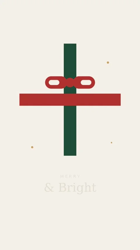 A greeting design features a simple festive theme with vibrant red and green Stock Footage 346908531