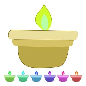 Greeting diwali lamp vector cartoon graphic Stock Illustration