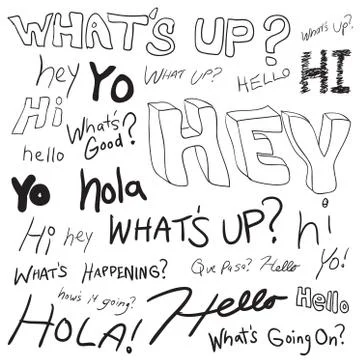 Greeting Doodles 스톡 일러스트