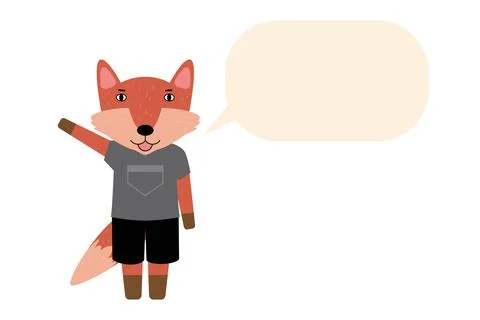 Greeting from fox Stock Illustration