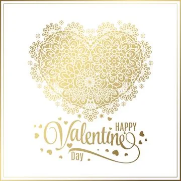 Greeting gold heart elements for design. Vector illustration. Bright 스톡 일러스트