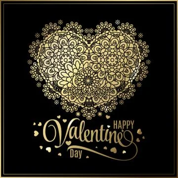 Greeting gold heart elements for design. Vector illustration. Bright Stock Illustration