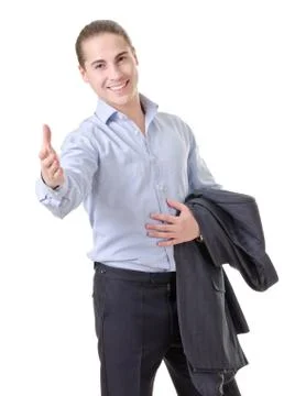 Greeting handshake Stock Photos