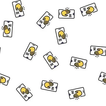 Greeting mobile message vector seamless pattern Stock Illustration