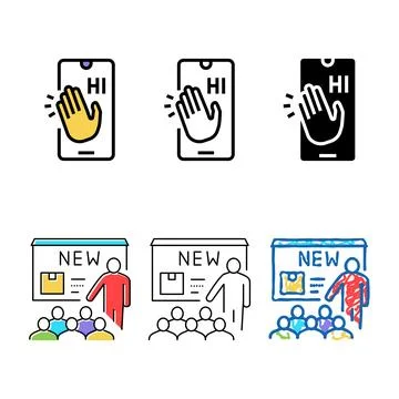 Greeting pack mobile message color icon vector Stock Illustration