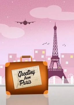 Greeting from Paris Stock Illustration