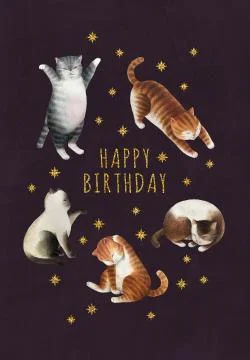 Greeting postcard with cats Stock Illustration