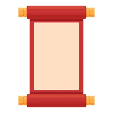 Greeting scroll icon cartoon vector. China lunar Stock Illustration