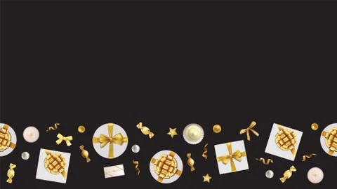 Greeting seamless border. Template with text place Stock Illustration