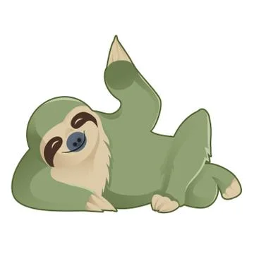 Greeting Sloth Stock Illustration