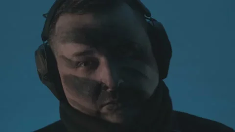 Greeting. Special forces. Gesture to the camera. Camouflage. Video stock 229314941