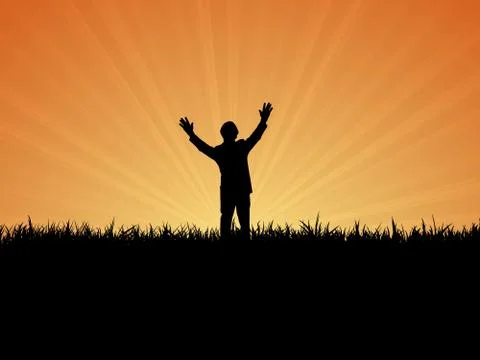 Greeting the sun Stock Illustration