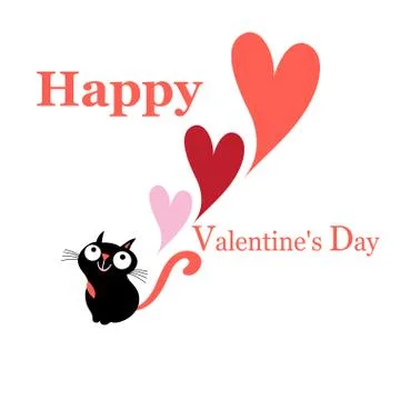 Greeting vector greeting card with a cat in love Stock Illustration