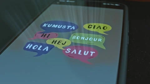 Greeting word Hello in different languages, presentation Stock Footage 304837801