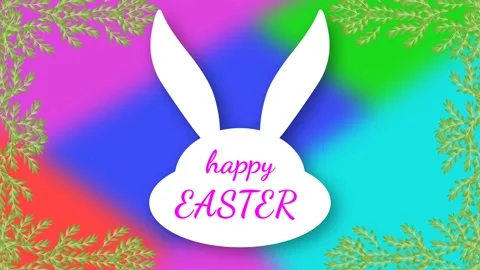 Greetings for Easter holiday on colour changing background Stock Footage 235552344