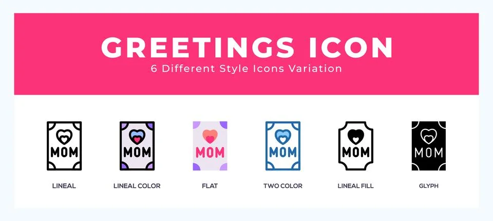 Greetings icon set. Design elements for logo 스톡 일러스트