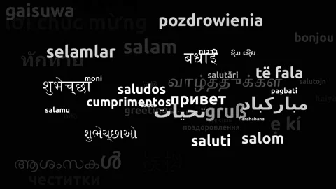 Greetings Translated in 52 Worldwide Languages Endless Looping 3d Zooming Wor 스톡 동영상 145212429