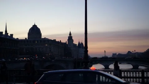 Greffe du Tribunal de commerce de Paris From Bridge Stock Footage 116152066