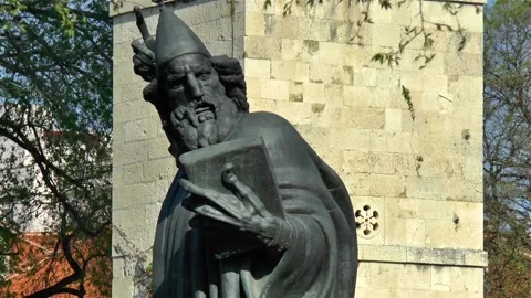 Gregory of Nin statue in Split, Croatia. Stock Footage 143933923