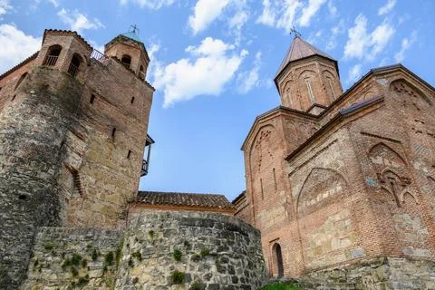 Gremi citadel and monastic complex with the Church of the Archangels in Kak.. Stock Photos