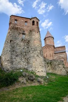 Gremi citadel and monastic complex with the Church of the Archangels in Kak.. Stock Photos