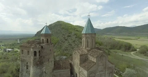 Gremi Monastery in Hilltop Stock Footage 75837590