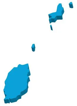 Grenada - 3D map country Stock Illustration