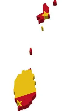 Grenada - 3D map country Stock Illustration