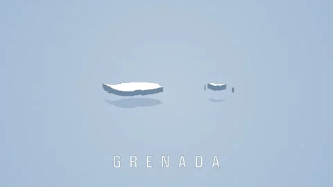 Grenada 3d map rotating on light blue background Stock Footage 317243460