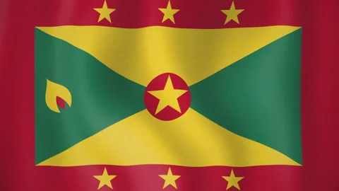 Grenada animated flag. Seamless loop. 4K Video stock 145440769