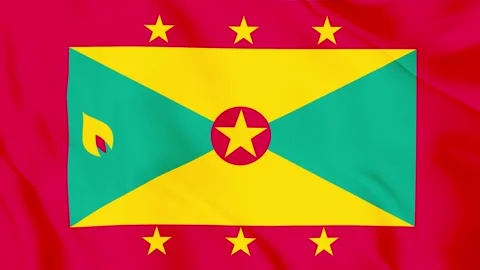 Grenada cloth flag 4k video animation Stock Footage 330787223