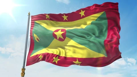 Grenada Flag 4K Stock Footage 343571414