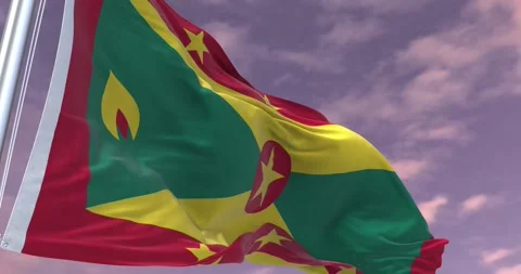 Grenada Flag Animation Minimal Corporate Video Stock Footage 343571413