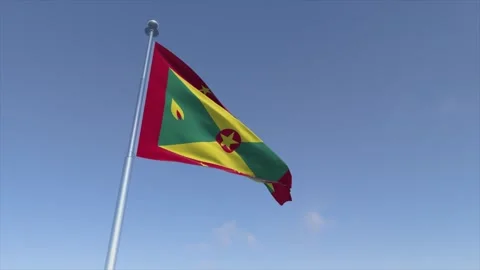 Grenada Flag Background Broadcast Ready 4K Stock Footage 328193627