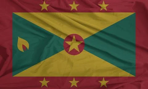 Grenada Flag blowing softly in the wind Stock Photos