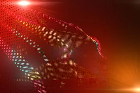 Grenada flag of dots waving on orange with place for your text Stock Illustration