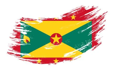 Grenada flag grunge brush background. Vector illustration. Illustrazione stock