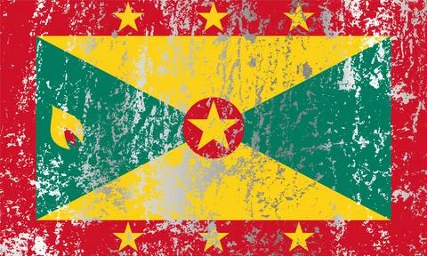 Grenada flag with grunge effect. Stock Illustration