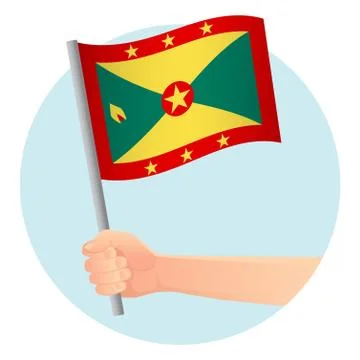 Grenada flag in hand Stock Illustration